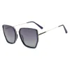 Dark blue frame, golden fine beam, gradient gray lens sunglasses, polarized and UV-resistant, fashionable and trendy for both men and women Item Picture